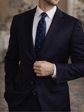 Puritan Navy Blue Silk Tie | Classic Formal Business Neck Tie